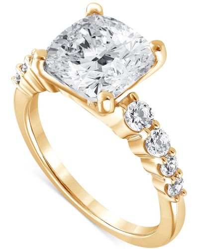 Badgley Mischka Certified Lab Grown Diamond Cushion Engagement Ring (5-1/2 Ct. T.w. - Metallic