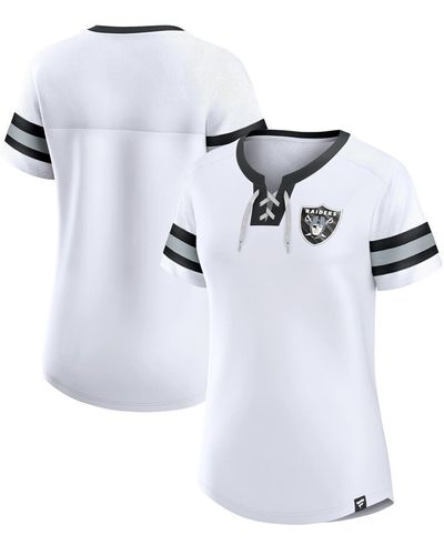 Fanatics Las Vegas Raiders Sunday Best Lace-up T-shirt - White