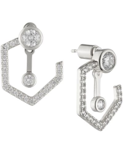 Bonheur Jewelry Spencer Front To Back Ear Jacket Earrings - Metallic