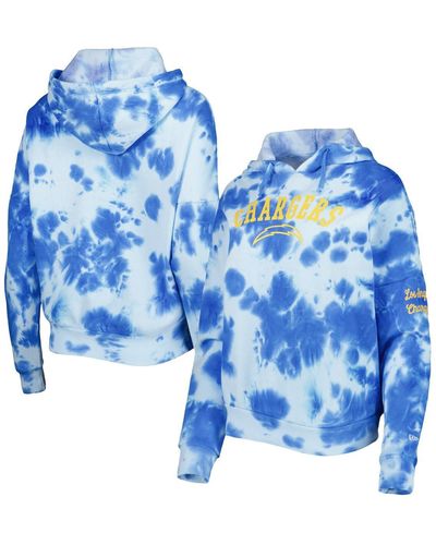 KTZ Los Angeles Chargers Cloud Dye Fleece Pullover Hoodie - Blue