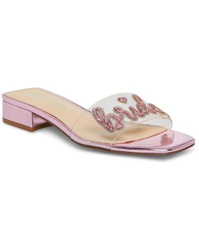 Betsey Johnson Mint "bridesmaid" Slide Sandals - Pink