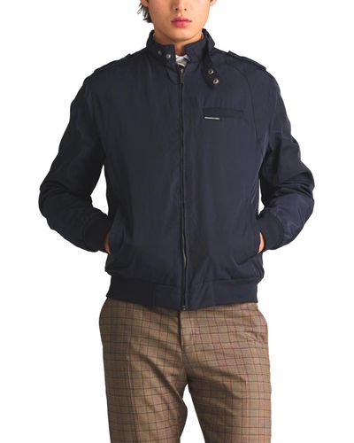 Members Only Big & Tall Heavy Iconic Racer Quilted Lining Jacket (slim Fit) - Blue