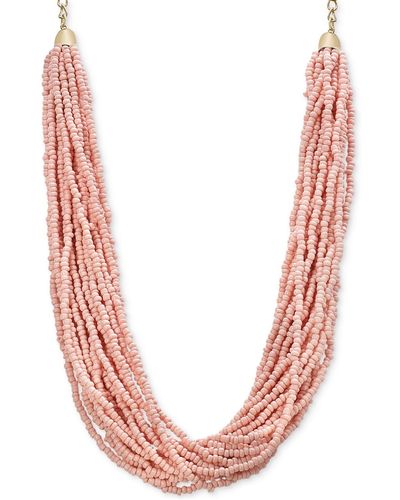 Style & Co. Beaded Layered Torsade Necklace - Pink