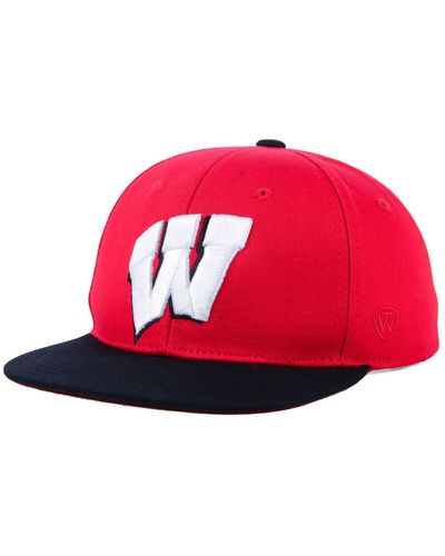 Top Of The World Boys' Wisconsin Badgers Maverick Snapback Cap - Red