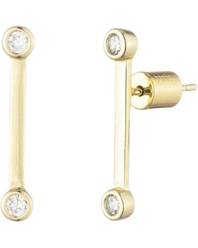 Bonheur Jewelry Diana Stud Crystal Earrings - White
