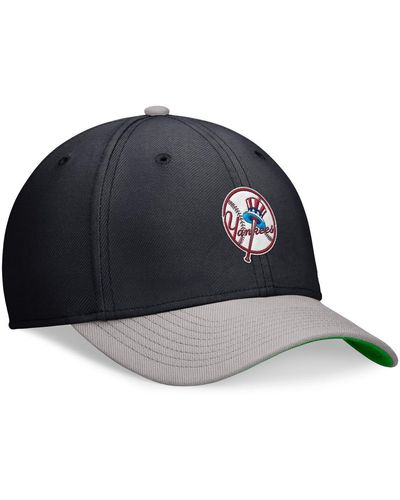 Nike Navy/gray New York Yankees Cooperstown Collection Rewind Swoosh Flex Performance Hat - Blue