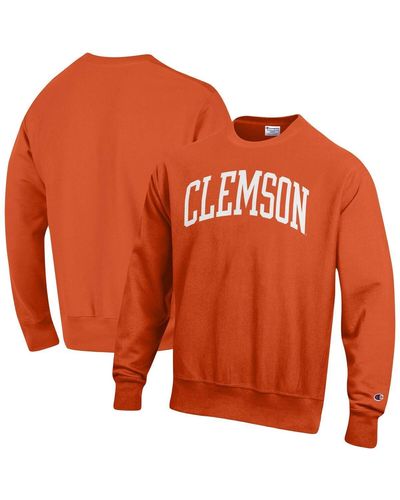 Champion Clemson Tigers Arch Reverse Weave Pullover Sweatshirt - Orange