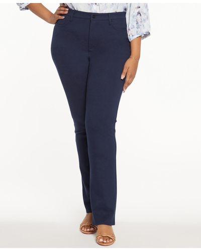 NYDJ Plus Size Marilyn Straight Pants - Blue