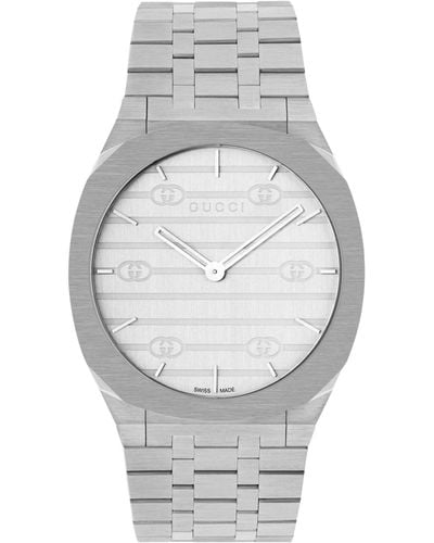 Gucci Swiss 25h Stainless Steel Bracelet Watch 38mm - Gray