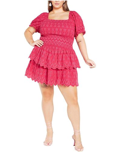 City Chic Plus Size Charley Dress - Pink