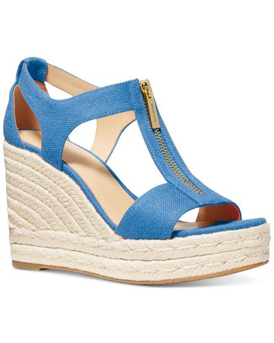 Michael Kors Michael Berkley Mid Wedge Sandals in Natural Lyst