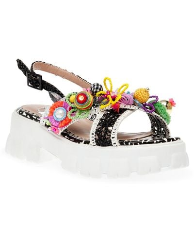 Betsey Johnson Graysen Embellished Platform Lug-sole Sandals - Multicolor