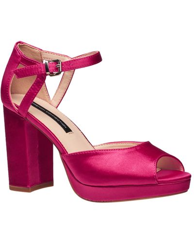 French Connection Platform Peep Toe Pumps - Pink