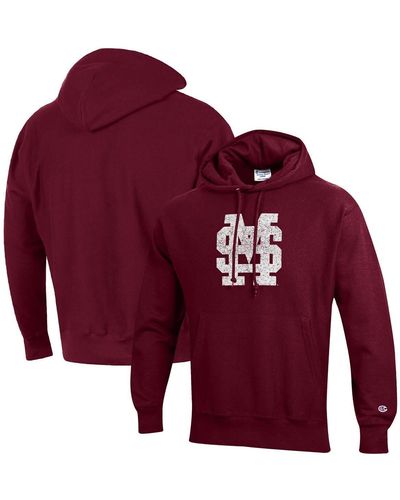 Champion Mississippi State Bulldogs Vault Logo Reverse Weave Pullover Hoodie - Red