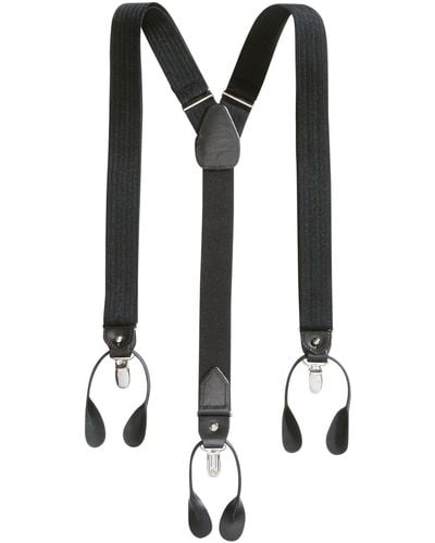 Club Room Herringbone Convertible Suspenders - Black