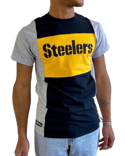 Refried Apparel Heathered Pittsburgh Steelers Split T-shirt - Blue
