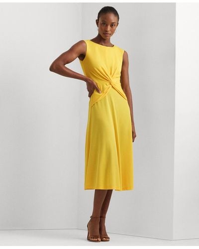 Lauren by Ralph Lauren Twist-front Jersey Dress - Yellow
