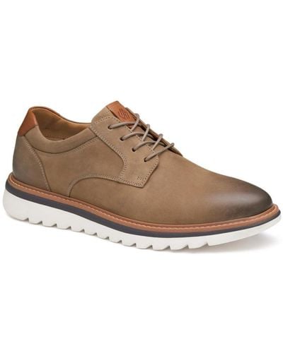 Johnston & Murphy Braydon Leather Plain Toe Oxford Shoes - Brown