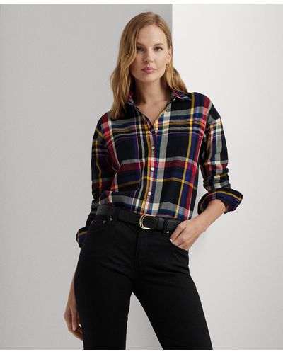 plaid cotton twill shirt ralph lauren