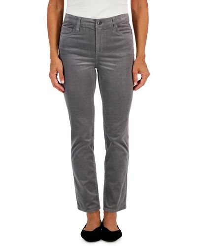 Style & Co. Petite Straight-leg Corduroy Jeans - Gray
