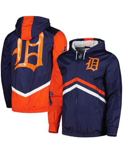 Mitchell & Ness Detroit Tigers Undeniable Full-zip Hoodie Windbreaker Jacket - Blue