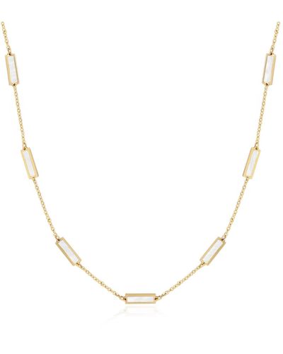 The Lovery Mother Of Pearl Bar Chain Necklace - Natural