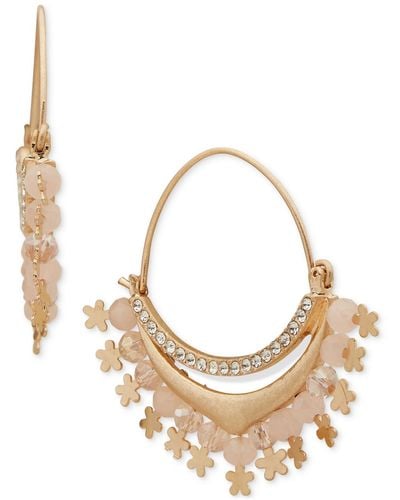 Lonna & Lilly Gold-tone Pave & Shaky Bead Statement Hoop Earrings - Metallic