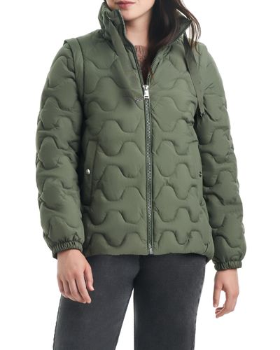 Sanctuary 2-in-1 Onion Quilt Puffer Jacket - Green