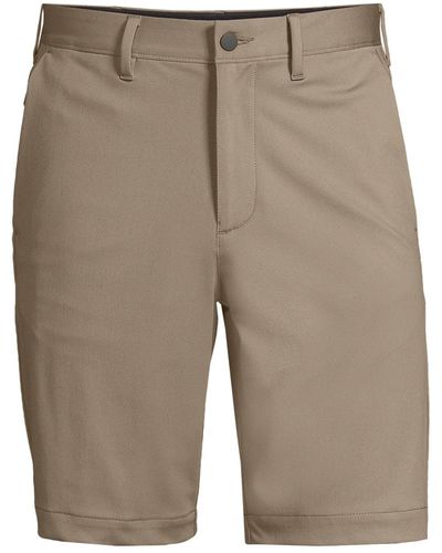 Lands' End Traditional Fit 9" Flex Performance Golf Shorts - Gray