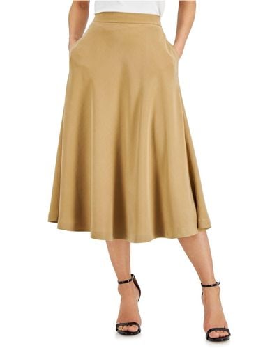 Alfani Pull-on Midi Skirt, Created For Macy's - Natural