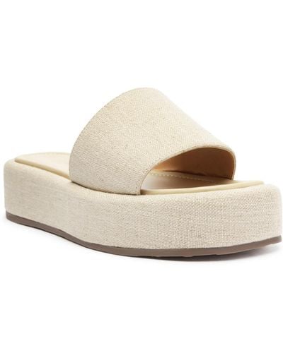 SCHUTZ SHOES Yara Flatform Sandals - Natural