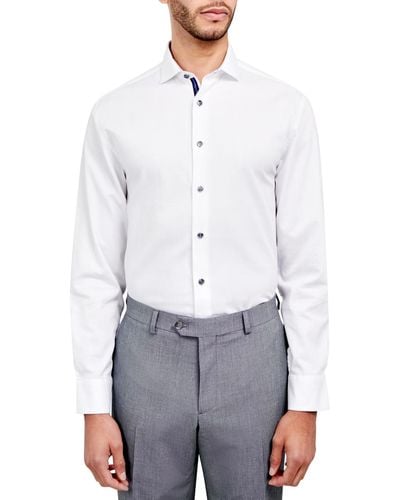 Michelsons Of London Regular-fit Check Dress Shirt - White