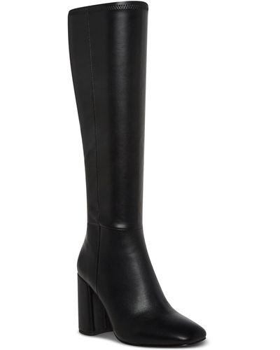 Steve Madden Lizah Knee-high Block-heel Dress Boots - Black