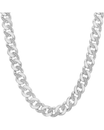 Macy's Diamond Cuban Link 24" Chain Necklace (1 Ct. T.w.) - Metallic