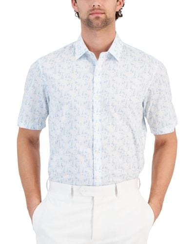 Alfani Geo-pattern Shirt - White