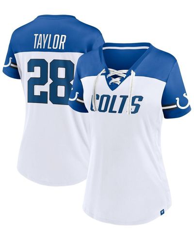 Fanatics Jonathan Taylor Indianapolis Colts Athena Name And Number V-neck Top - Blue