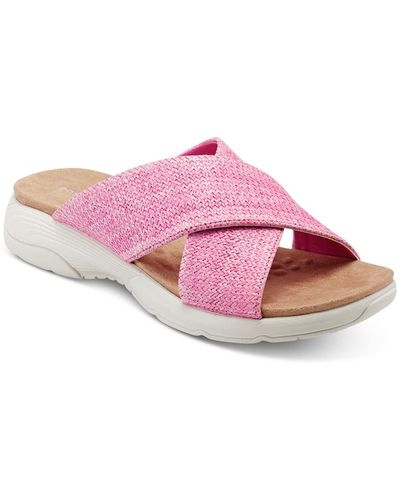 Easy Spirit Taite Square Toe Casual Flat Sandals - Pink