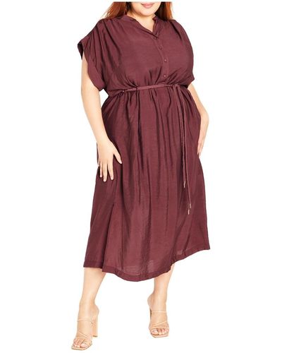 City Chic Plus Size Rosemary Dress - Red