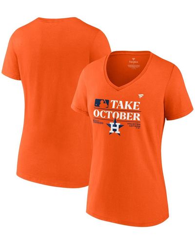 Fanatics Houston Astros 2023 Postseason Locker Room V-neck T-shirt - Orange