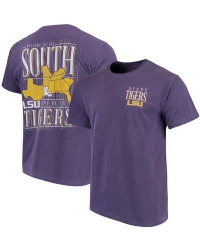Image One Lsu Tigers Welcome To The South Comfort Colors T-shirt - Purple