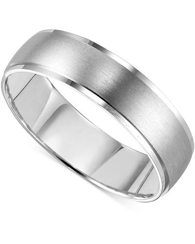 Macy's Low Dome Brushed Finish Comfort Fit Wedding Band - Gray