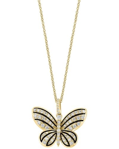 Effy Effy Diamond Butterfly 18" Pendant Necklace (3/4 Ct. T.w. - Metallic