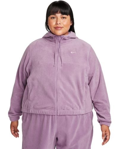 Nike Plus Size Therma-fit Full-zip Fleece Hoodie - Purple