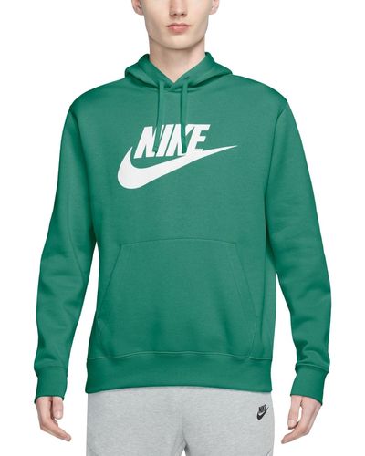 Nike Sportswear Club Fleece Graphic Pullover Hoodie - Green