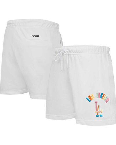 Pro Standard Los Angeles Dodgers Washed Neon Shorts - White