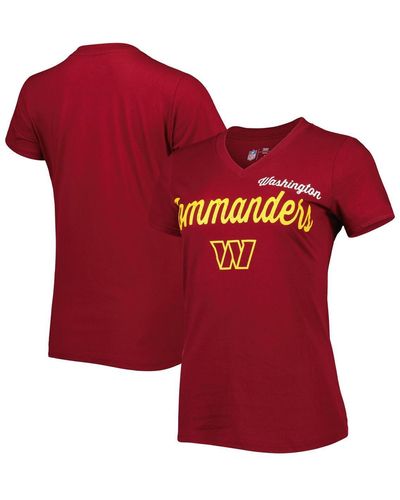 G-III 4Her by Carl Banks Washington Commanders Post Season V-neck T-shirt - Red