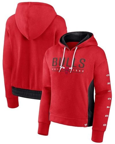 Fanatics Chicago Bulls Iconic Halftime Colorblock Pullover Hoodie - Red