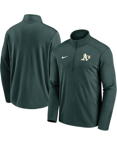 Nike Oakland Athletics Agility Pacer Performance Half-zip Top - Green