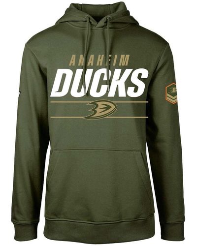 Levelwear Anaheim Ducks Podium Fleece Pullover Hoodie - Green