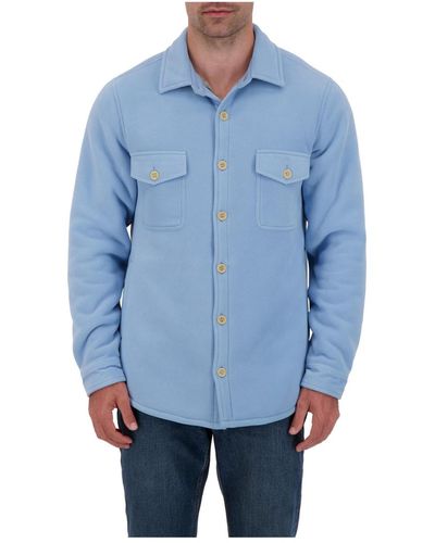 Heat Holders Jax Long Sleeve Solid Shirt Jacket - Blue